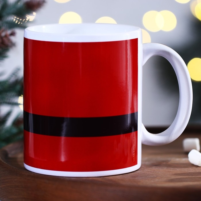 Новый год. Кружка керамическая «Санта», 320 мл, цвет белый