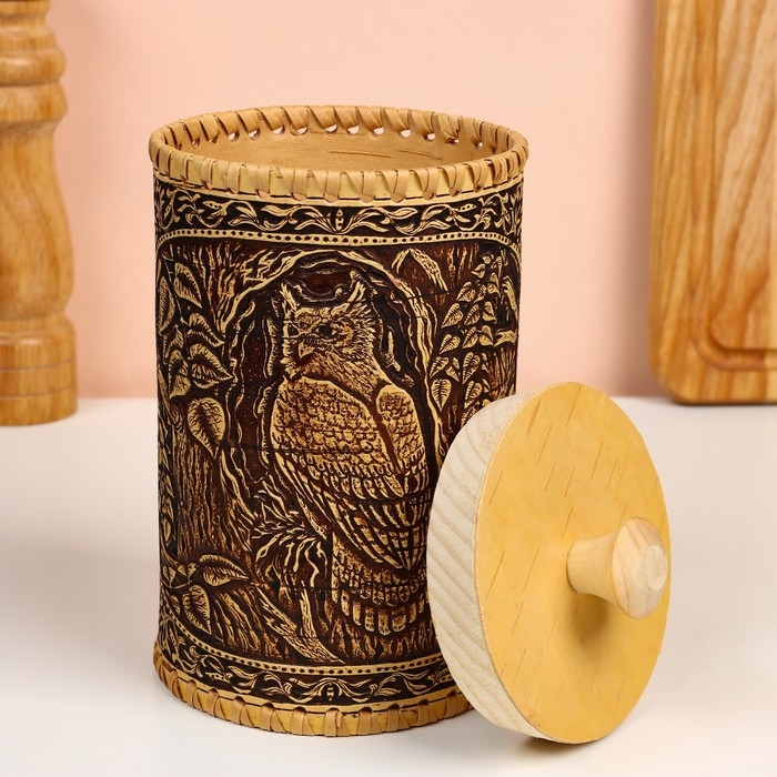 Туес Туес "Филин", 10х10х17см, береста