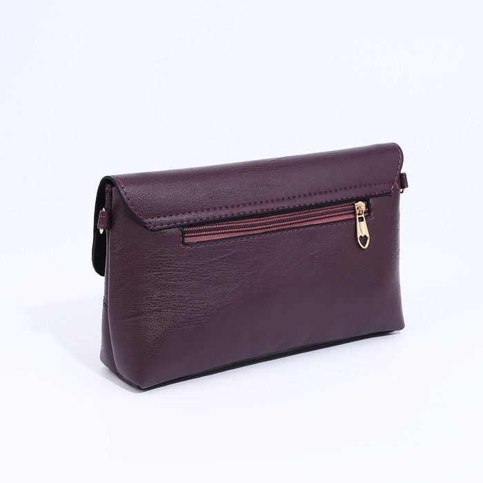 Сумка-клатч на магните, длинный ремень, цвет фиолетовый Сумка-клатч на магните, длинный ремень, цвет фиолетовый