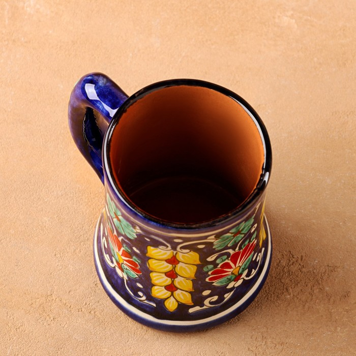 Кружка Риштанская Керамика Кружка Риштанская Керамика "Цветы", 500 мл, синий
