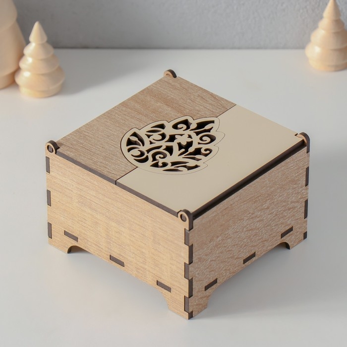 Шкатулка комбинированная  Шкатулка комбинированная "Листик" 10,5х10х7 см