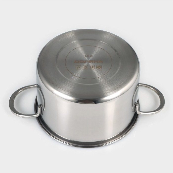 Кастрюля из нержавеющей стали «Грейт», 1,9 л, индукция Кастрюля из нержавеющей стали «Грейт», 1,9 л, индукция