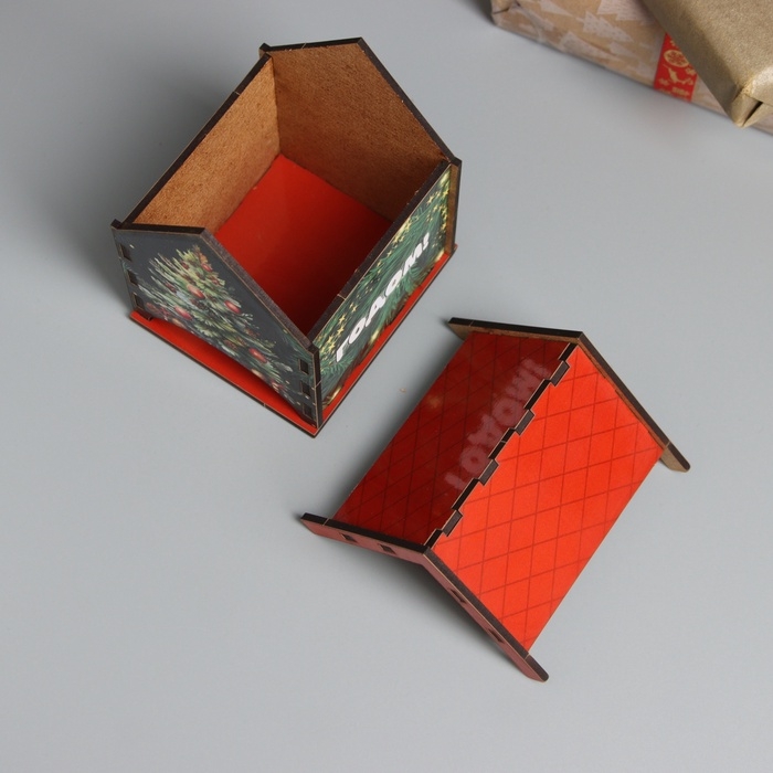 Новогодний чайный домик  Новогодний чайный домик "С Новым годом" 10,5х9,5х12 см