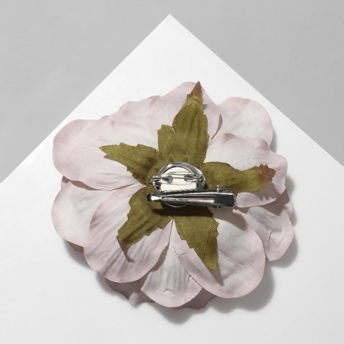 Брошь-заколка текстильная «Цветок» пион, цвет серый Брошь-заколка текстильная «Цветок» пион, цвет серый