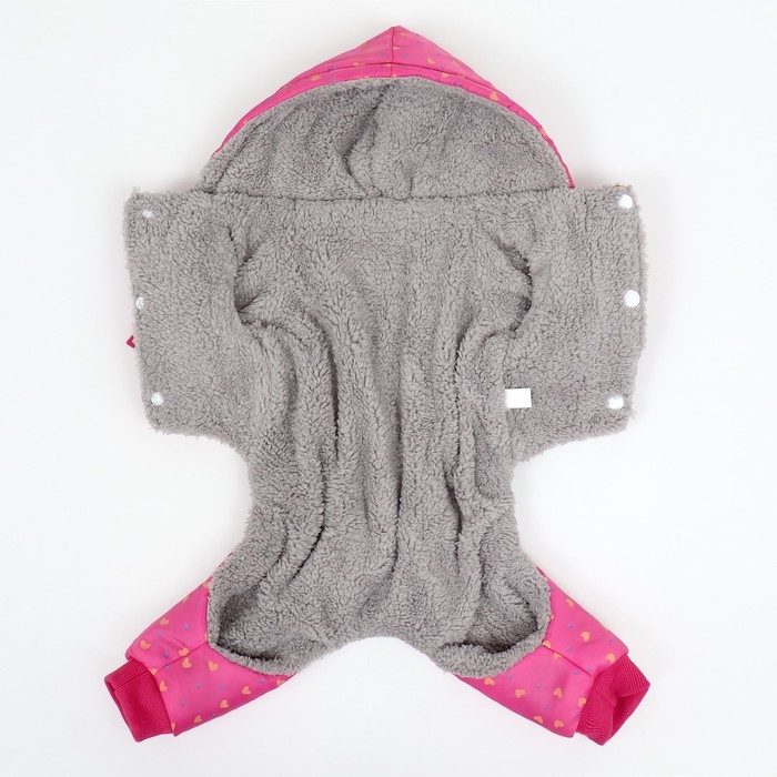 Комбинезон  Комбинезон "нежный путь" на меховом подкладе, размер S  (ДС 25, ОШ 25, ОГ 35 см), розовый