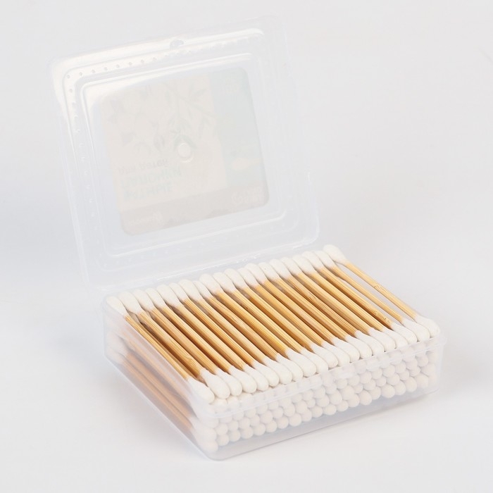 Ватные палочки, коробка 100 шт., бамбук Ватные палочки, коробка 100 шт., бамбук