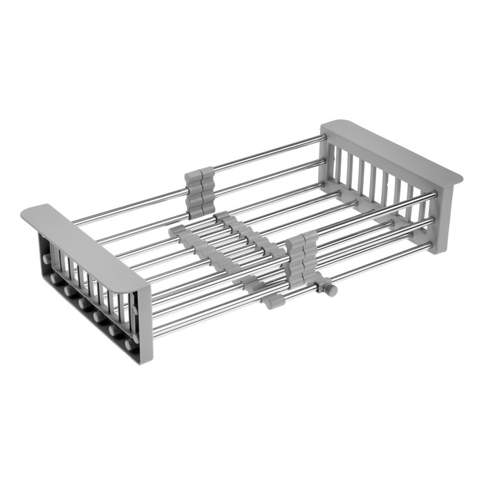 Корзина для сушки на раковину AFLORN AF90001, нерж.сталь, 30-43,5х22х9 см, раздвижная, серый Корзина для сушки на раковину AFLORN AF90001, нерж.сталь, 30-43,5х22х9 см, раздвижная, серый