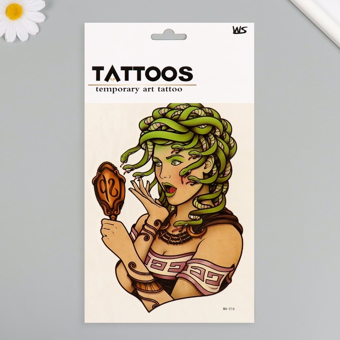 Татуировка на тело цветная Татуировка на тело цветная "Медуза Горгона" 26,1х14,6 см