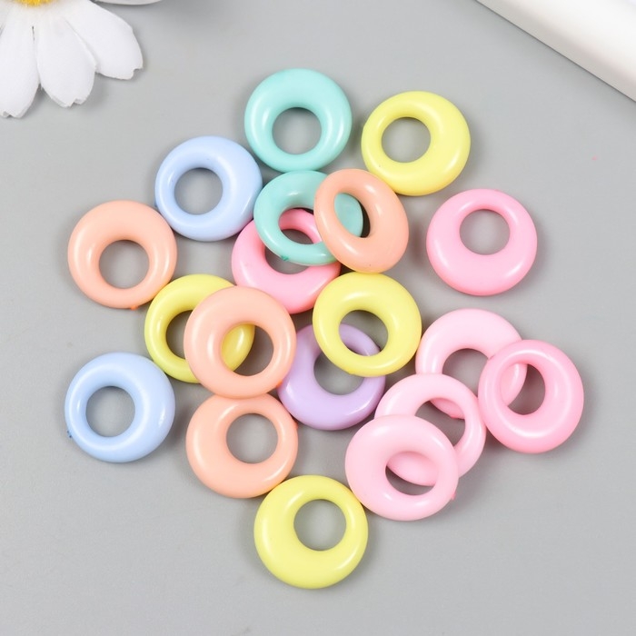 Декор для творчества пластик Декор для творчества пластик "Колечки не правильной формы" набор 25 гр 0,6х1,8х1,8 см