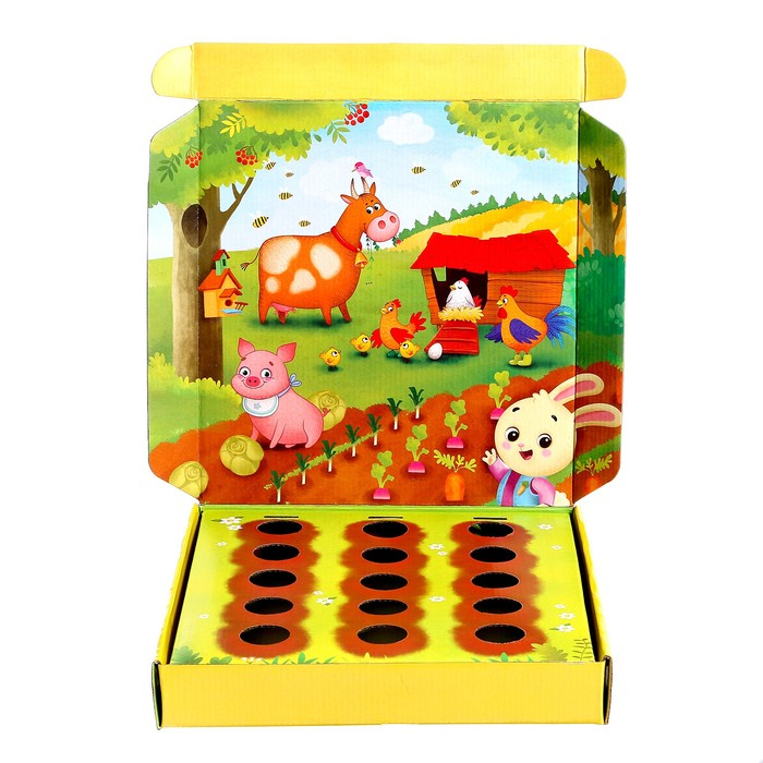 Обучающий набор «Мой весёлый огород», 40 фигурок, карточки, объёмное поле, по методике Монтессори Обучающий набор «Мой весёлый огород», 40 фигурок, карточки, объёмное поле, по методике Монтессори