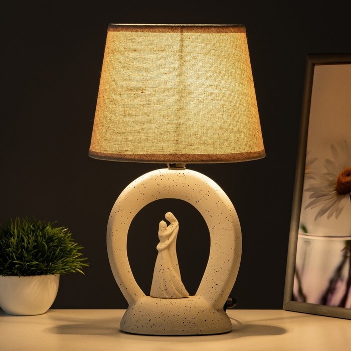 Настольная лампа Настольная лампа "Пара" Е14 40Вт бежевый 20х20х34см RISALUX