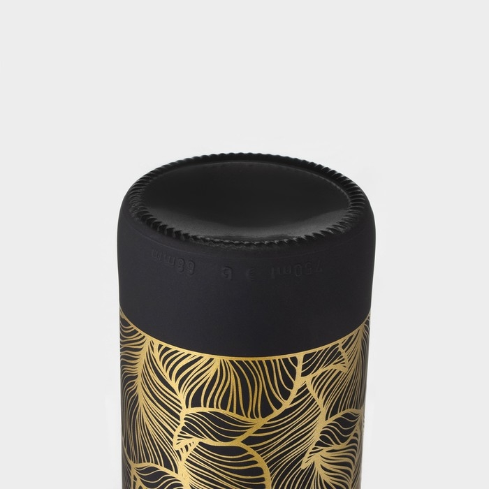 Бутылка стеклянная для соуса и масла «Золотая листва», 750 мл, цвет чёрный