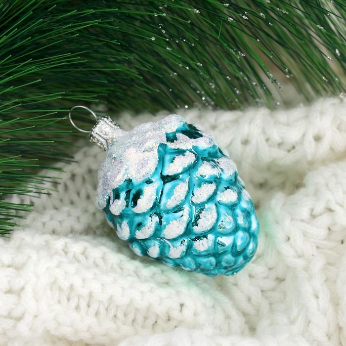 Ёлочная игрушка Ёлочная игрушка "Шишка кедровая"-2, h-5,2 см, микс