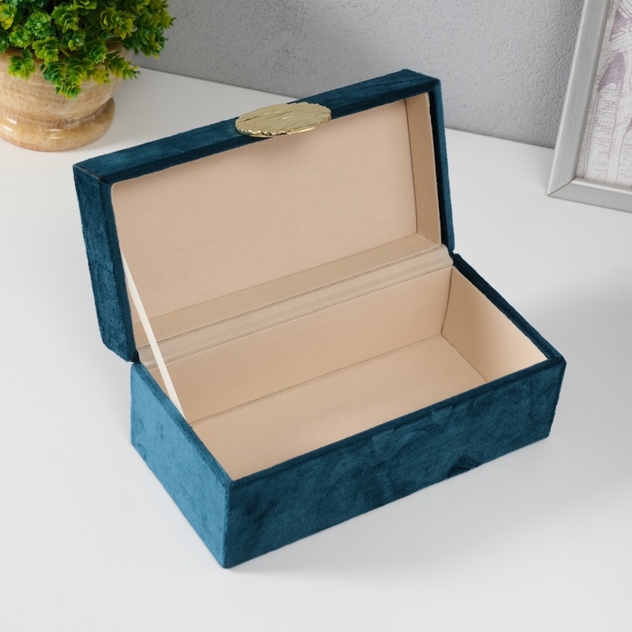 Шкатулка текстиль Шкатулка текстиль "Море" бирюзовая 10х20х9 см