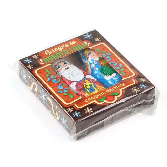 Шоколадные фигурки новогодние «Дед Мороз и Снегурочка» Шоколадные фигурки новогодние «Дед Мороз и Снегурочка»