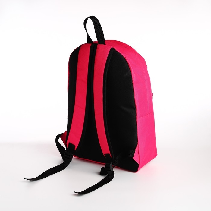 Рюкзак школьный из текстиля на молнии, наружный карман, цвет фуксия