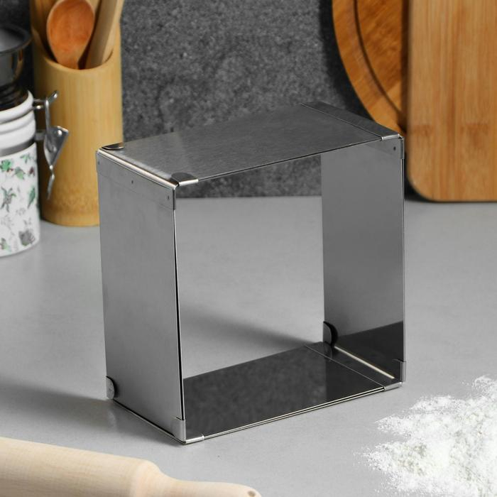 Форма для выпечки с регулировкой размера «Квадратная», h-8,5 см, 16х16 - 28х28 см Форма для выпечки с регулировкой размера «Квадратная», h-8,5 см, 16х16 - 28х28 см