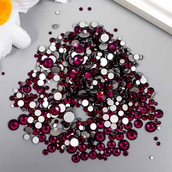 Декор для творчества стекло Декор для творчества стекло "Стразы усечённый конус. Тёмный фиолет" d=1,5-6,5мм н-р 1000 шт 745952