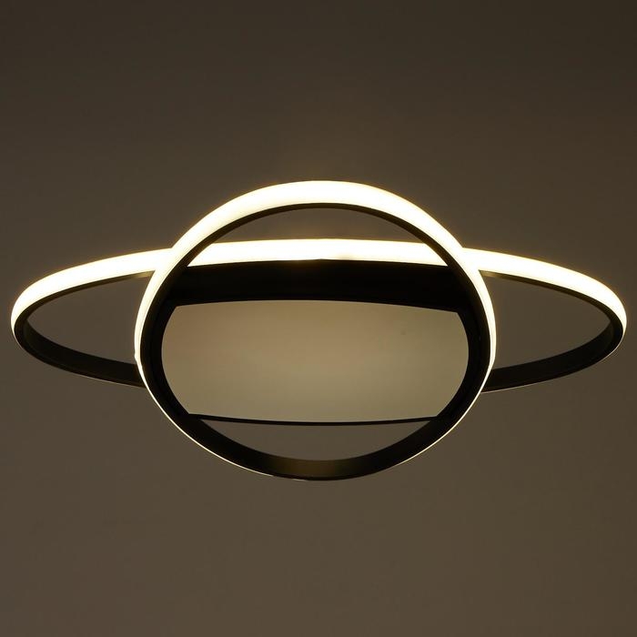 Люстра с ПДУ 1221/1BK LED 90Вт 3000-6000К черный 50х50х9 см BayerLux