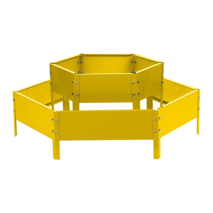 Клумба оцинкованная, 2 яруса, d = 60–100 см, h = 30 см, жёлтая, Greengo Клумба оцинкованная, 2 яруса, d = 60–100 см, h = 30 см, жёлтая, Greengo