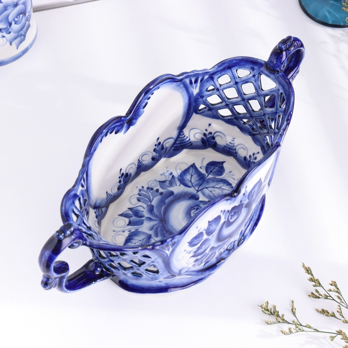 Фруктовница  Фруктовница "Версаль", 14 х 31 см, гжель