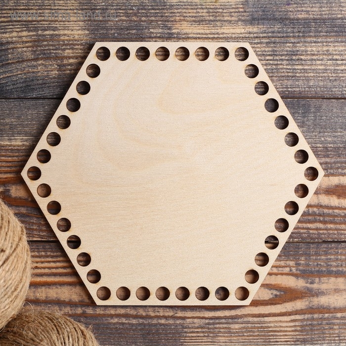 Заготовка для вязания Заготовка для вязания "Шестиугольник", донышко фанера 3 мм, 20 см, d=9мм