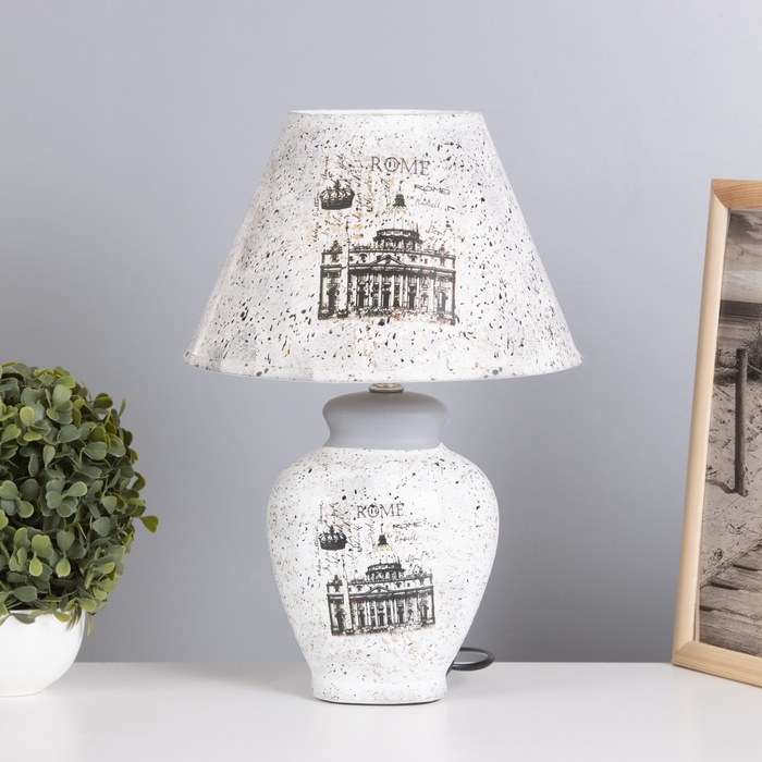 Лампа настольная керамика  Лампа настольная керамика "Римская империя" Е14 220В 39х25х25 см RISALUX