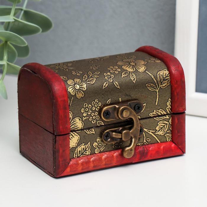 Шкатулка сундучок дерево  Шкатулка сундучок дерево "Незабудки" 6х5,8х8,4 см