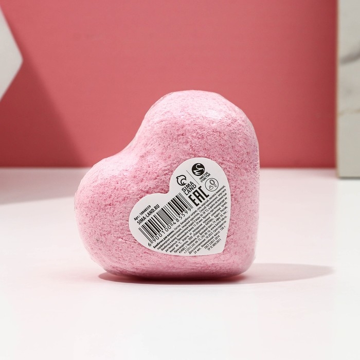 Бомбочка для ванны «Люблю тебя», 130 г, аромат пионов, ЧИСТОЕ СЧАСТЬЕ