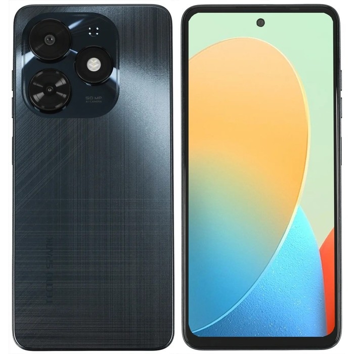 Смартфон Tecno Spark 20C, 6.56 Смартфон Tecno Spark 20C, 6.56", 8Гб, 128Гб, 50Мп, 8Мп, 2sim, 5000мАч, NFC, черный