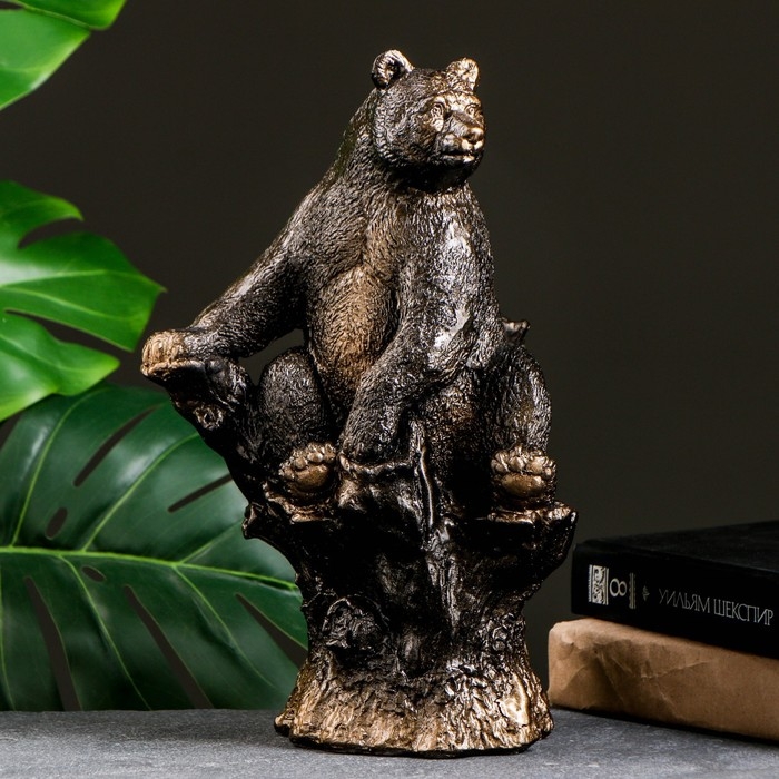 Копилка Копилка "Мишка на пне" бронза, 31см