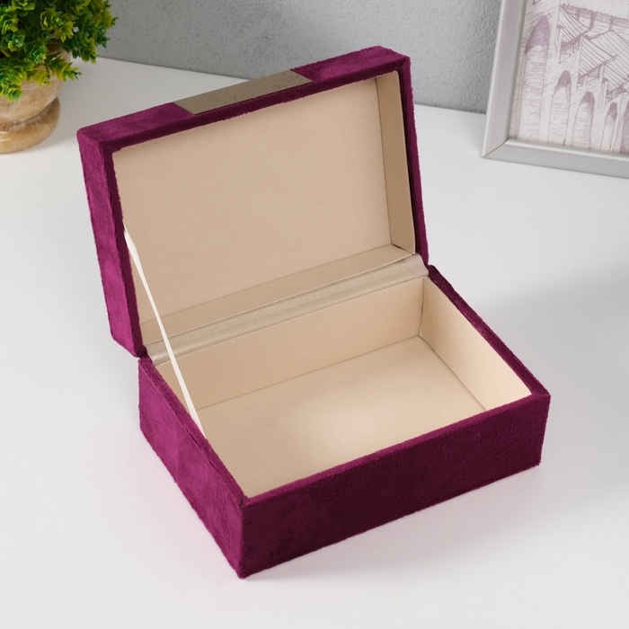 Шкатулка текстиль Шкатулка текстиль "Блок" фиолетовая 12,2х18х8,2 см