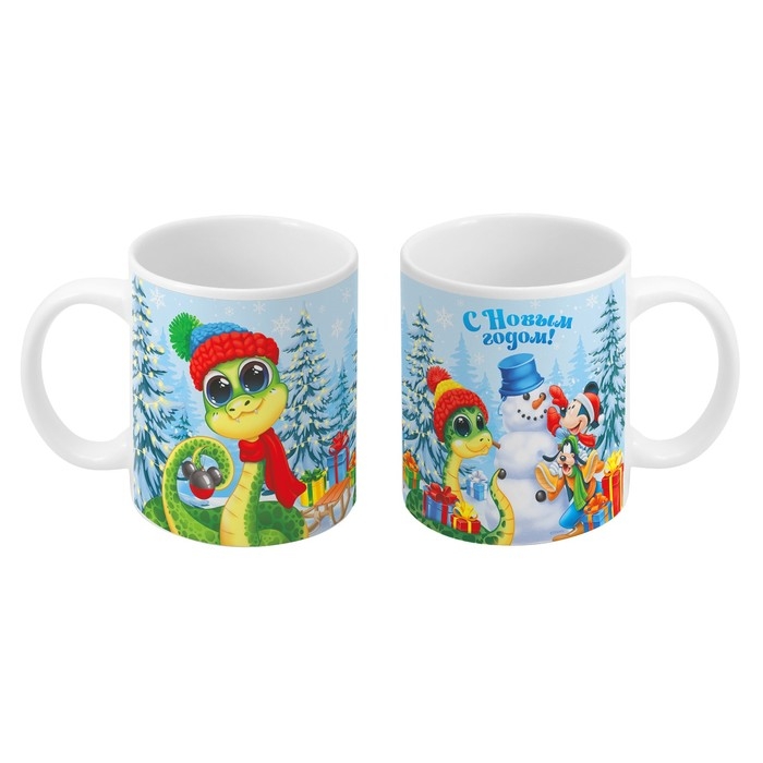 Кружка керамическая. Символ года 2025. Змея, 320 мл, Микки Маус Кружка керамическая. Символ года 2025. Змея, 320 мл, Микки Маус