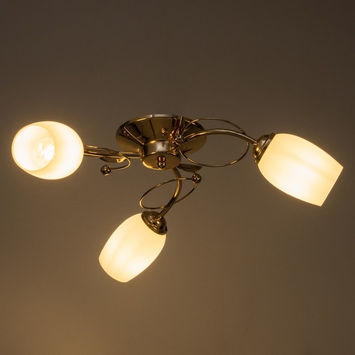 Люстра потолочная Кера 3х60Вт Е14 Золото 56x56x18 см Люстра потолочная Кера 3х60Вт Е14 Золото 56x56x18 см