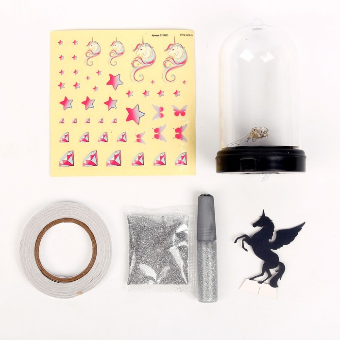 Набор для творчества «Создай ночник: единорог», с декором, 3+ Набор для творчества «Создай ночник: единорог», с декором, 3+