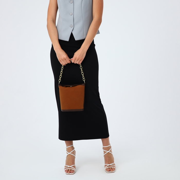 Кросс-боди на магните, цвет оранжевый/коричневый Кросс-боди на магните, цвет оранжевый/коричневый