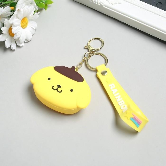 Брелок кошелёк с карабином силикон Брелок кошелёк с карабином силикон "Пёсик в берете" 2,2х6х8,5 см