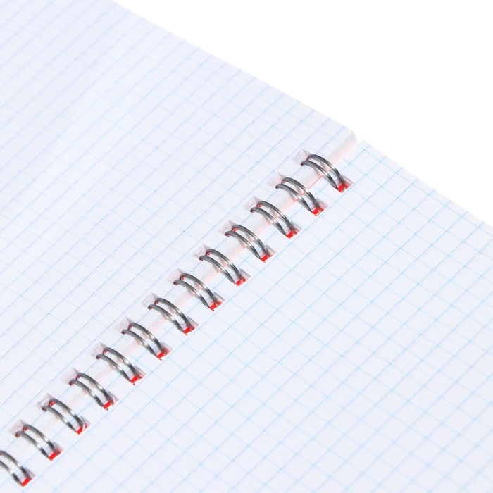 Блокнот А5, 60 листов на гребне, обложка пластик, красный