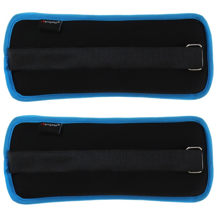Утяжелители неопреновые ONLYTOP, 2 шт. х 0,5 кг, цвет чёрный/голубой Утяжелители неопреновые ONLYTOP, 2 шт. х 0,5 кг, цвет чёрный/голубой
