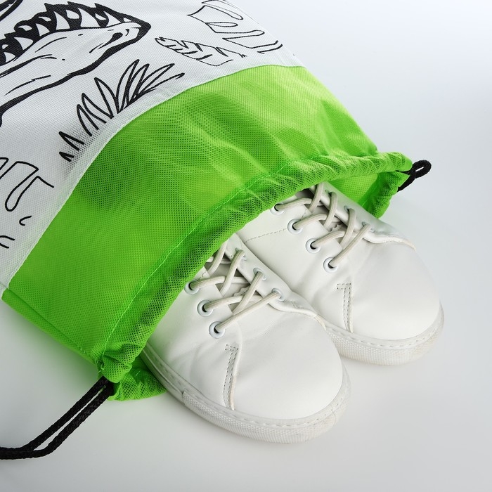 Мешок для обуви под раскраску «Динозавр» 34х40 см, спанбонд Мешок для обуви под раскраску «Динозавр» 34х40 см, спанбонд