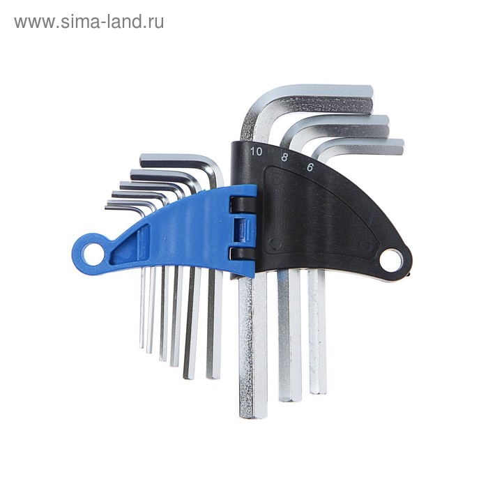 Набор ключей шестигранных ТУНДРА, CrV, 1.5 - 10 мм, 9 шт. Набор ключей шестигранных ТУНДРА, CrV, 1.5 - 10 мм, 9 шт.