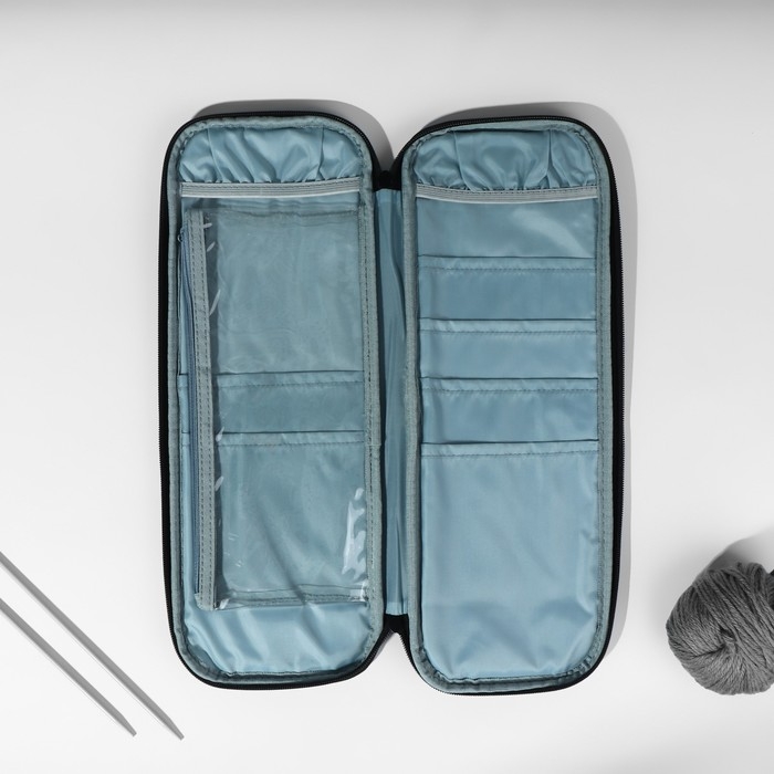 Пенал для вязания «Цветы», 1 отделение, 8 карманов, 40 × 15 × 2,5 см, цвет фиолетовый/белый Пенал для вязания «Цветы», 1 отделение, 8 карманов, 40 × 15 × 2,5 см, цвет фиолетовый/белый