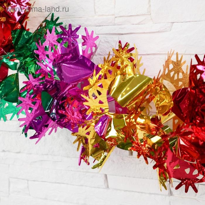 Растяжка  Растяжка "Простые снежинки по кругу" d-24,5 см 220 см