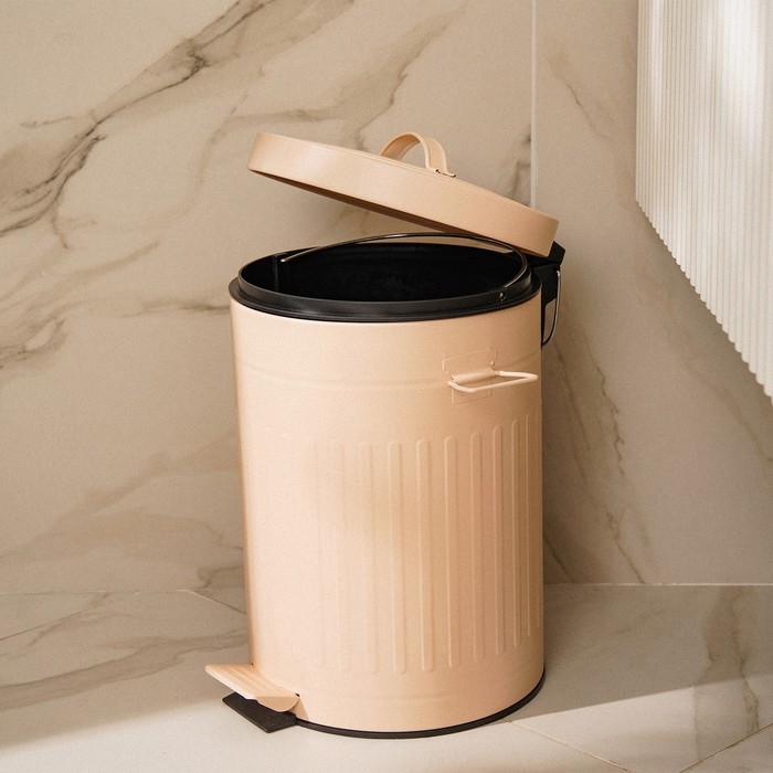 Ведро для мусора SL Home, 5 л, 28×21×31 см, цвет бежевый Ведро для мусора SL Home, 5 л, 28×21×31 см, цвет бежевый