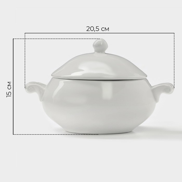 Супница фарфоровая Magistro «Бланш», 600 мл, 20,5×15 см, цвет белый Супница фарфоровая Magistro «Бланш», 600 мл, 20,5×15 см, цвет белый