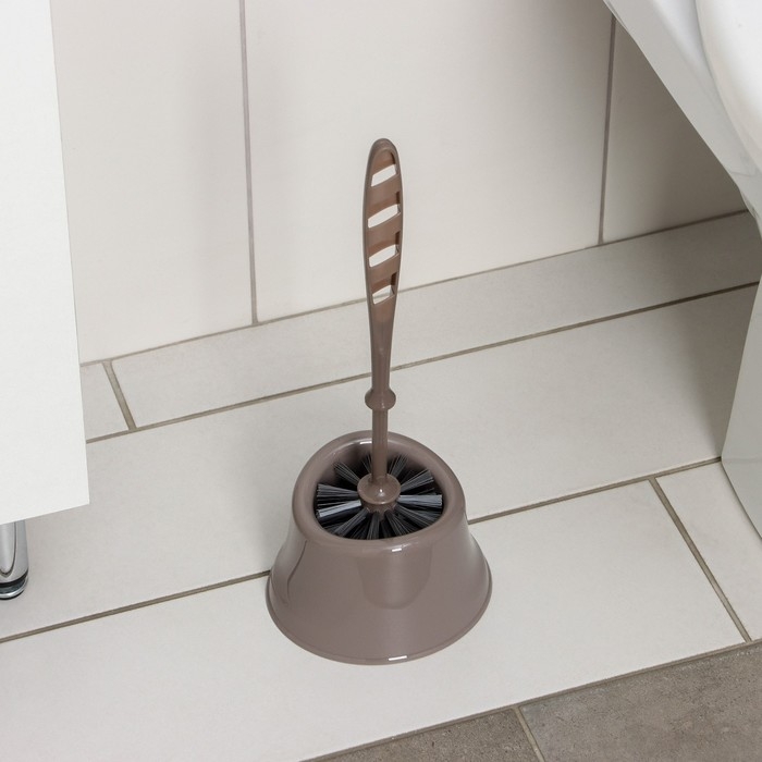 Ёршик для унитаза с подставкой «Капри», 14×12,5×37 см, цвет коричневый Ёршик для унитаза с подставкой «Капри», 14×12,5×37 см, цвет коричневый