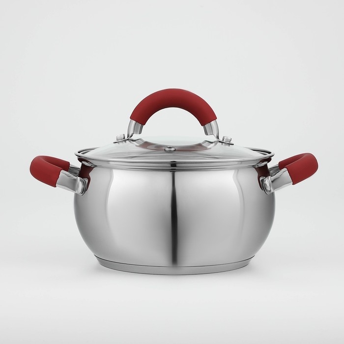 Кастрюля из нержавеющей стали Доляна «Вернер», 1,9 л, d=16 см, с крышкой Кастрюля из нержавеющей стали Доляна «Вернер», 1,9 л, d=16 см, с крышкой