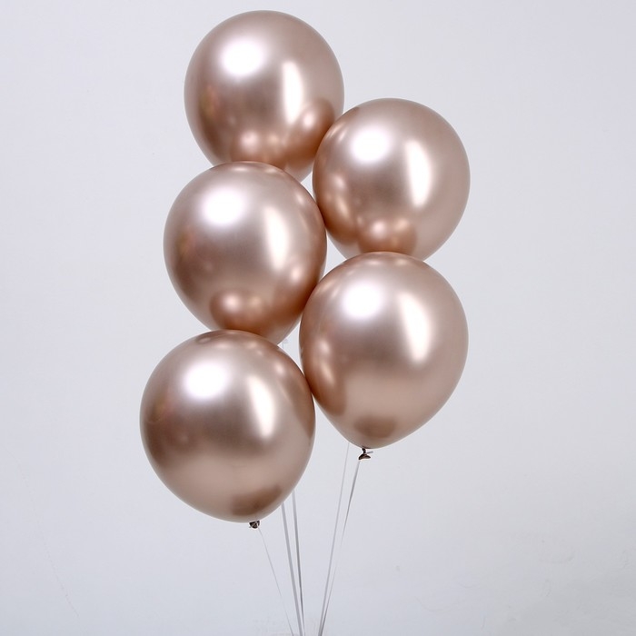 Шар латексный 12 Шар латексный 12", хром, набор 25 шт., цвет металлический бронзовый