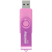 Флешка Smartbuy Twist, 8 Гб, USB 2.0, чт до 25 Мб/с, зап до 15 Мб/с, розовая