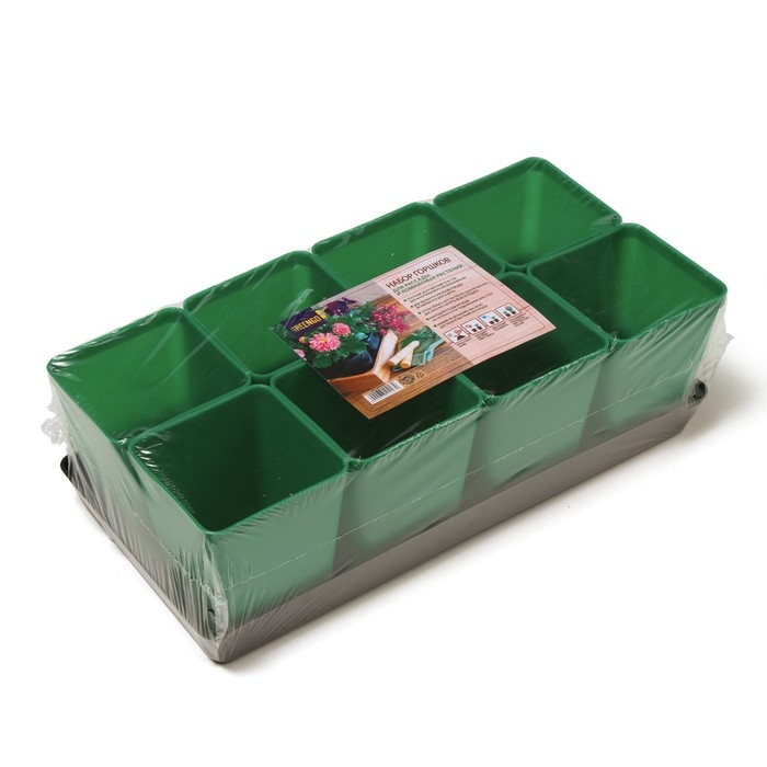 Набор для рассады: стаканы по 600 мл (8 шт.), поддон 36 × 18 см, цвет МИКС, Greengo Набор для рассады: стаканы по 600 мл (8 шт.), поддон 36 × 18 см, цвет МИКС, Greengo